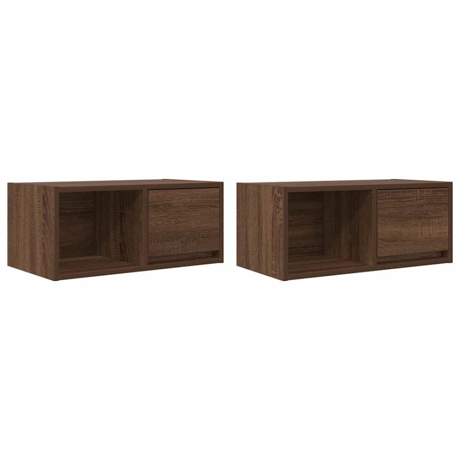Muebles de TV 2uds Roble marrón 60x31x25,5 cm Madera