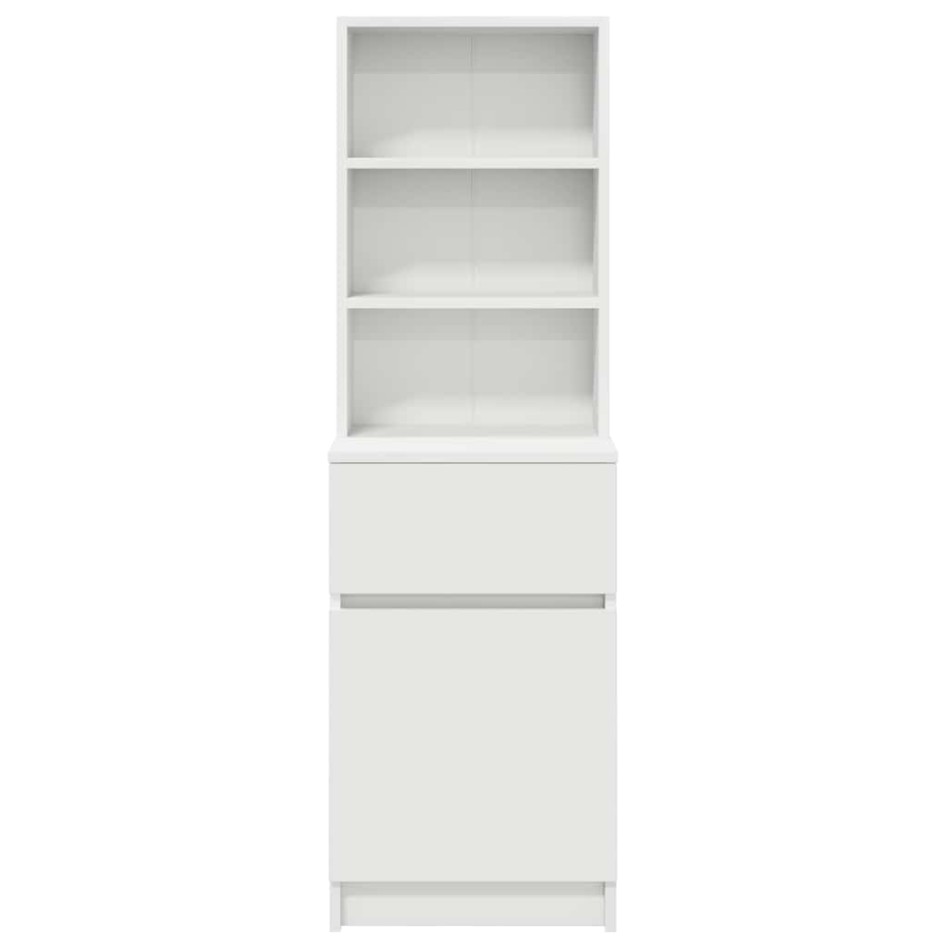 Mesilla de noche de madera de ingeniería blanca 39x35x125