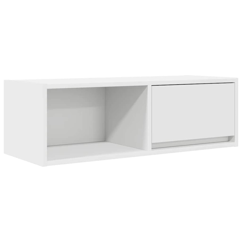 Mueble de TV de madera de ingeniería blanco 80x31x25,5