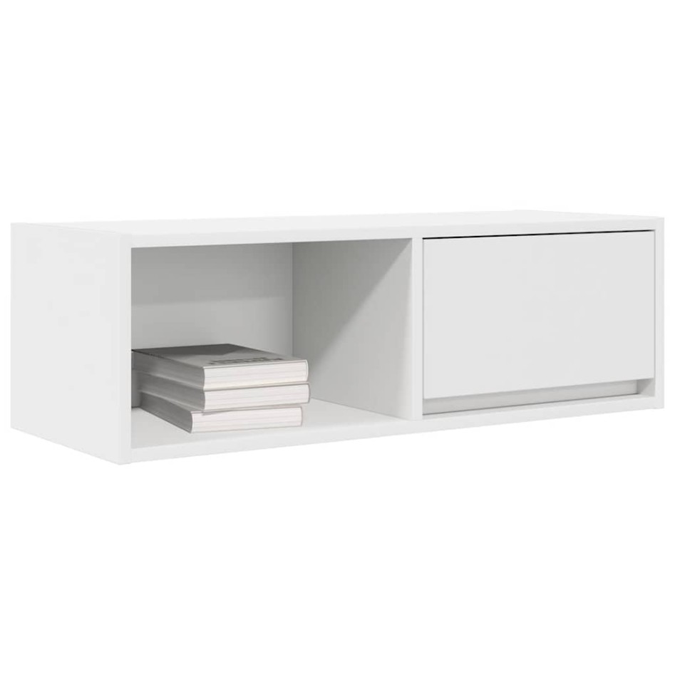 Mueble de TV de madera de ingeniería blanco 80x31x25,5