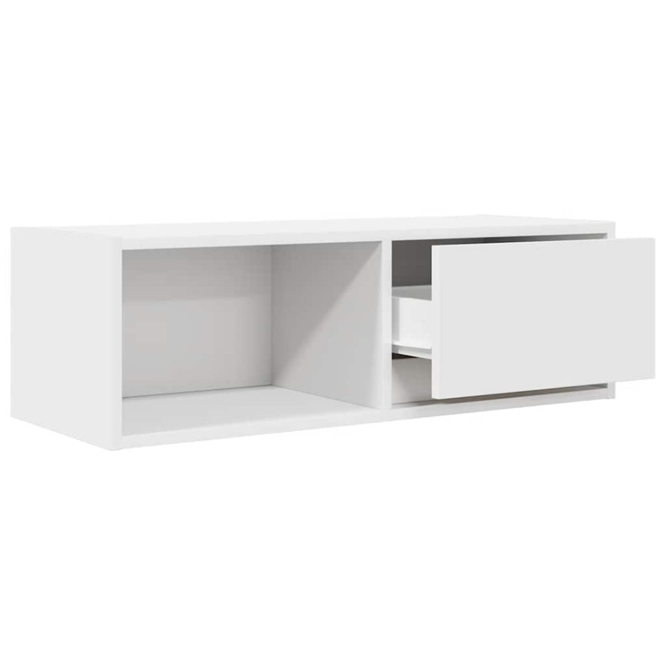 Mueble de TV de madera de ingeniería blanco 80x31x25,5