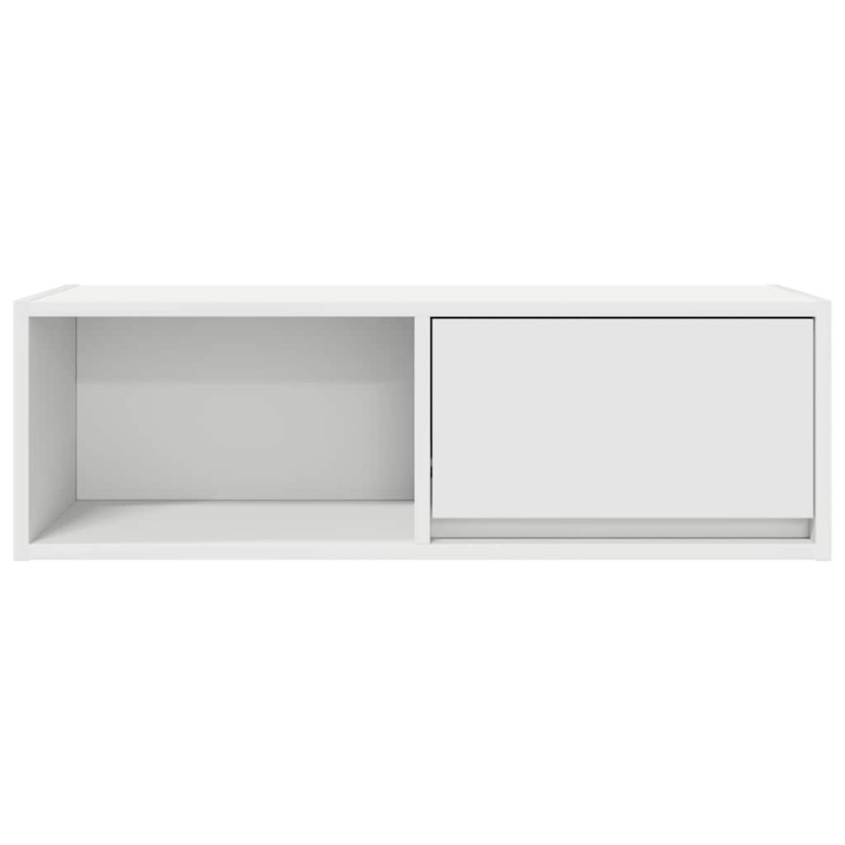 Mueble de TV de madera de ingeniería blanco 80x31x25,5
