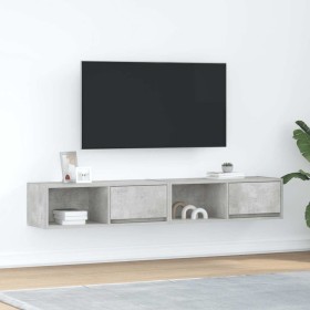 Muebles de TV 2uds madera ingeniería gris hormigón