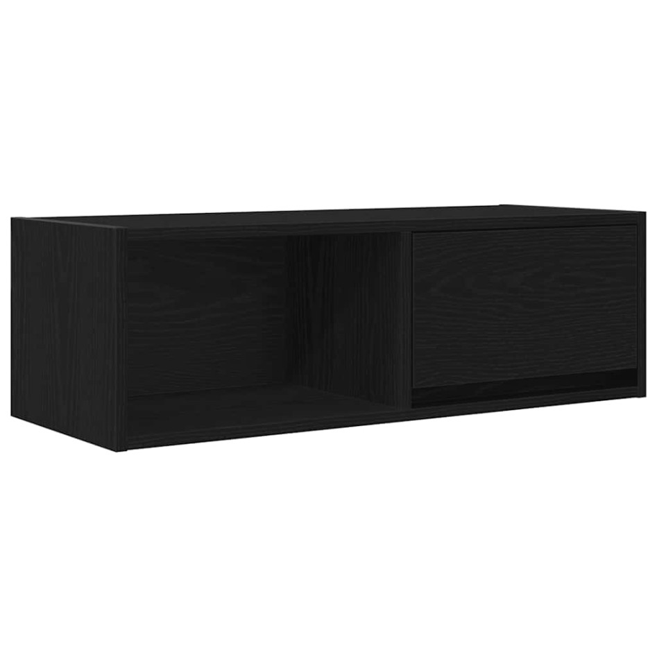 Mueble de TV de madera de roble negro 80x31x25,5