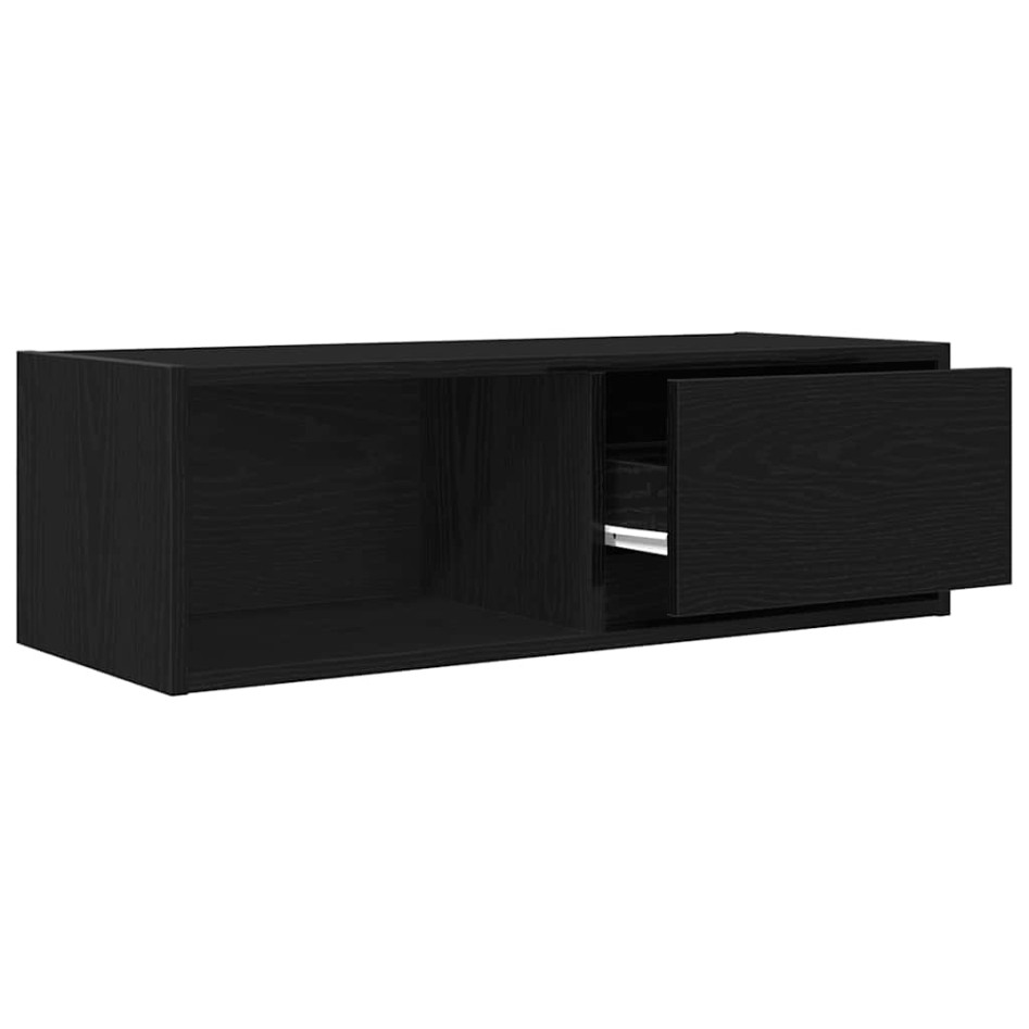 Mueble de TV de madera de roble negro 80x31x25,5