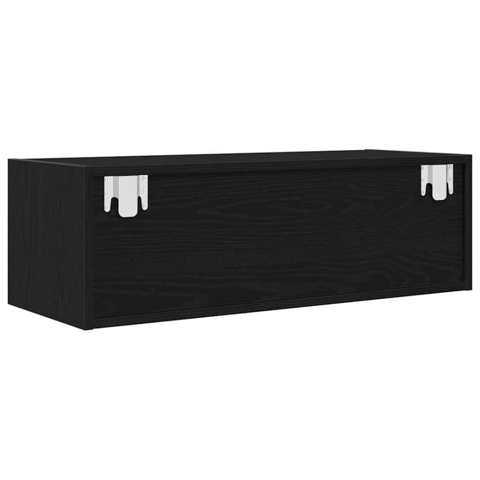 Mueble de TV de madera de roble negro 80x31x25,5