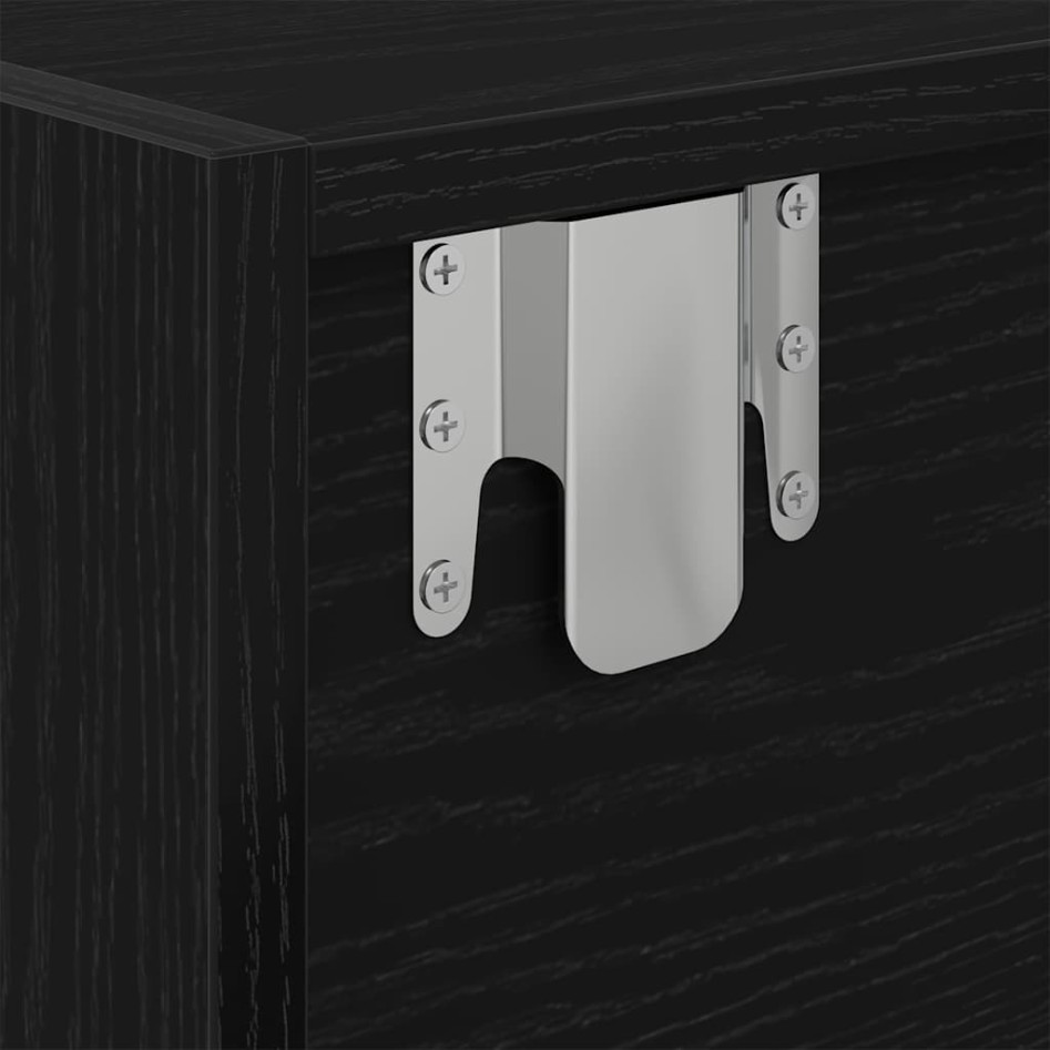 Mueble de TV de madera de roble negro 80x31x25,5