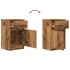 Mesilla de noche de madera antigua 39x35x65cm Madera