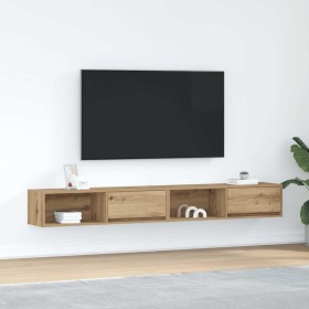 Muebles para TV 2 uds madera roble artisan 100x31x25,5