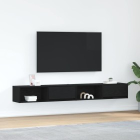 Muebles de TV 2 uds Roble Negro 100x31x25,5cm Madera