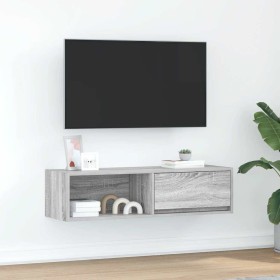 Mueble de TV Sonoma gris 100x31x25,5 cm madera de