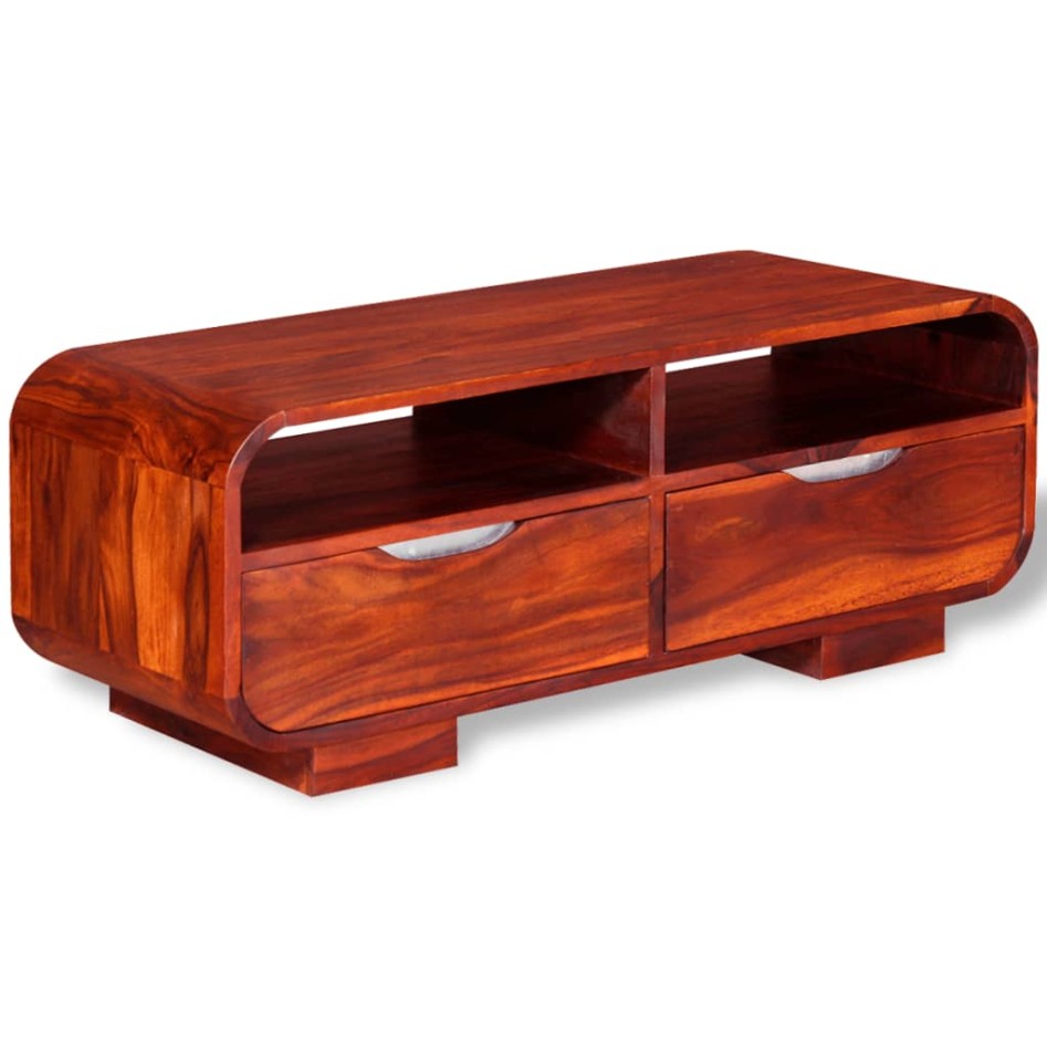 Mesa de centro de madera maciza de sheesham 90x40x35