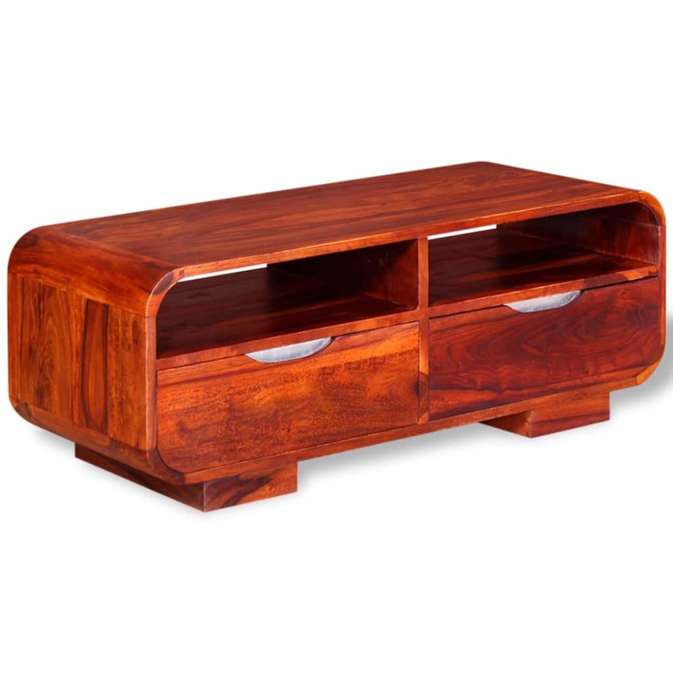 Mesa de centro de madera maciza de sheesham 90x40x35