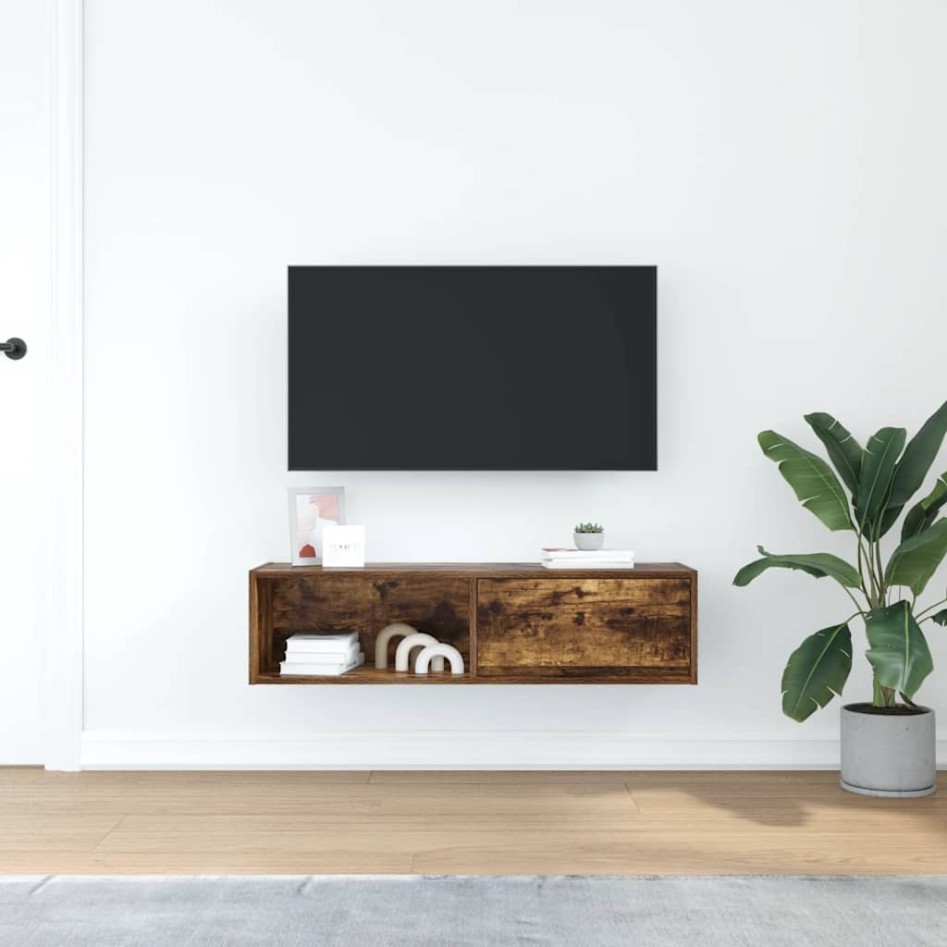 Mueble de TV de roble ahumado 100x31x25,5cm Madera