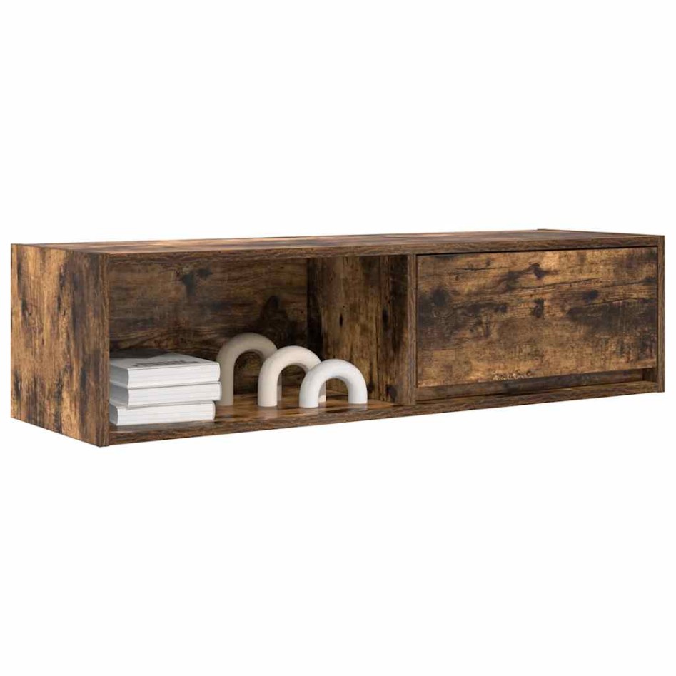 Mueble de TV de roble ahumado 100x31x25,5cm Madera