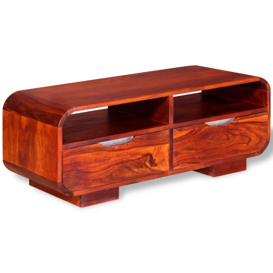 Mesa de centro de madera maciza de sheesham 90x40x35