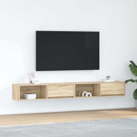 Muebles de TV 2uds Roble Sonoma 100x31x25,5cm Madera