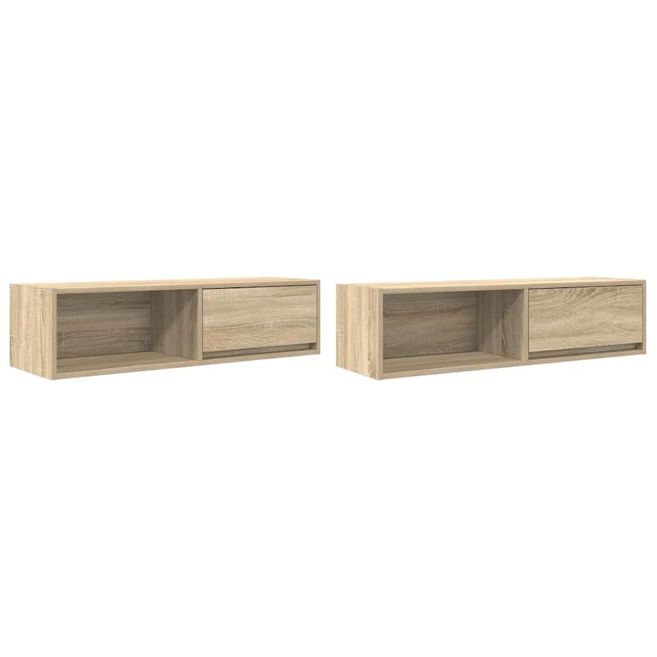 Muebles de TV 2uds Roble Sonoma 100x31x25,5cm Madera