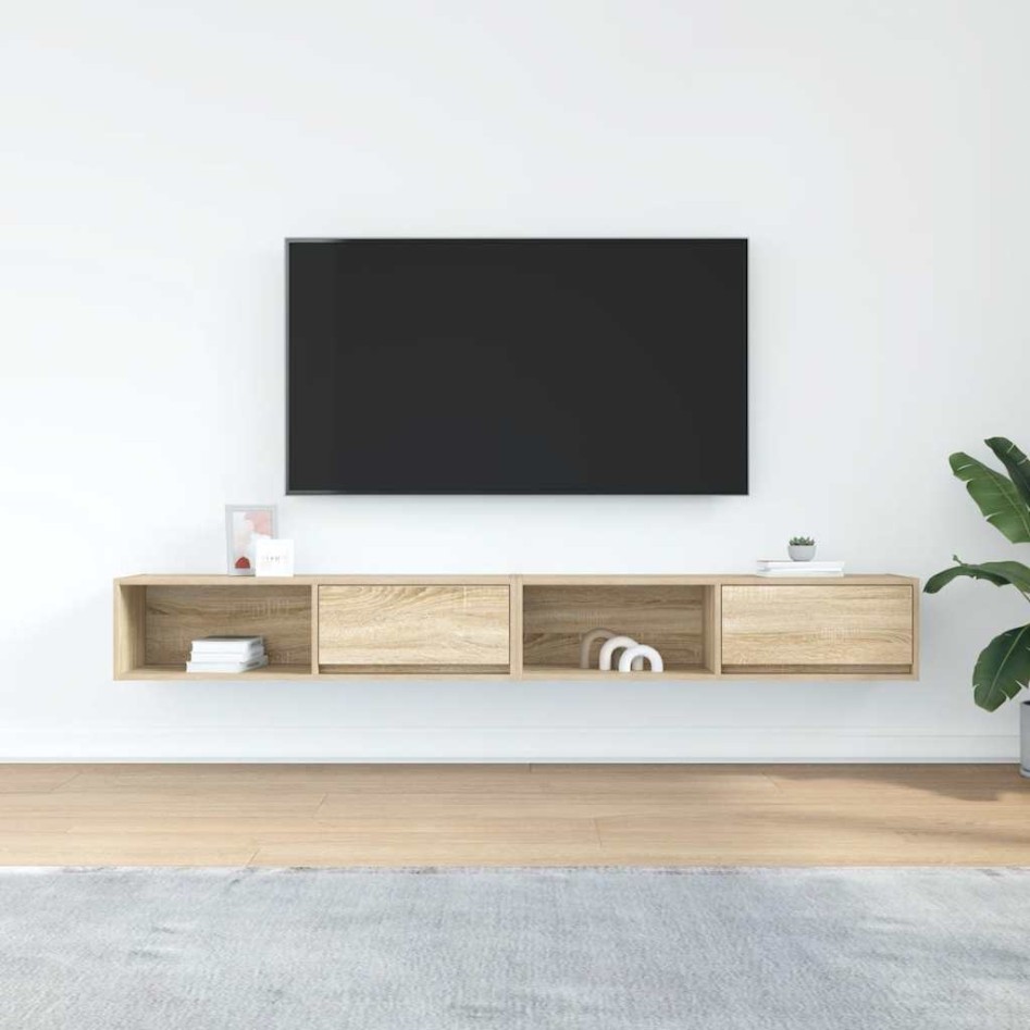 Muebles de TV 2uds Roble Sonoma 100x31x25,5cm Madera