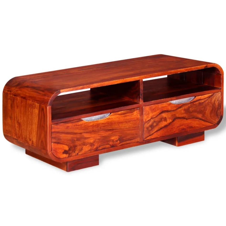 Mesa de centro de madera maciza de sheesham 90x40x35