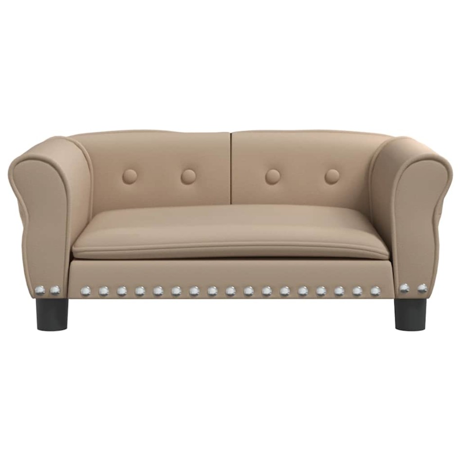 Cama para perros de cuero sintético color capuchino 70x45x30