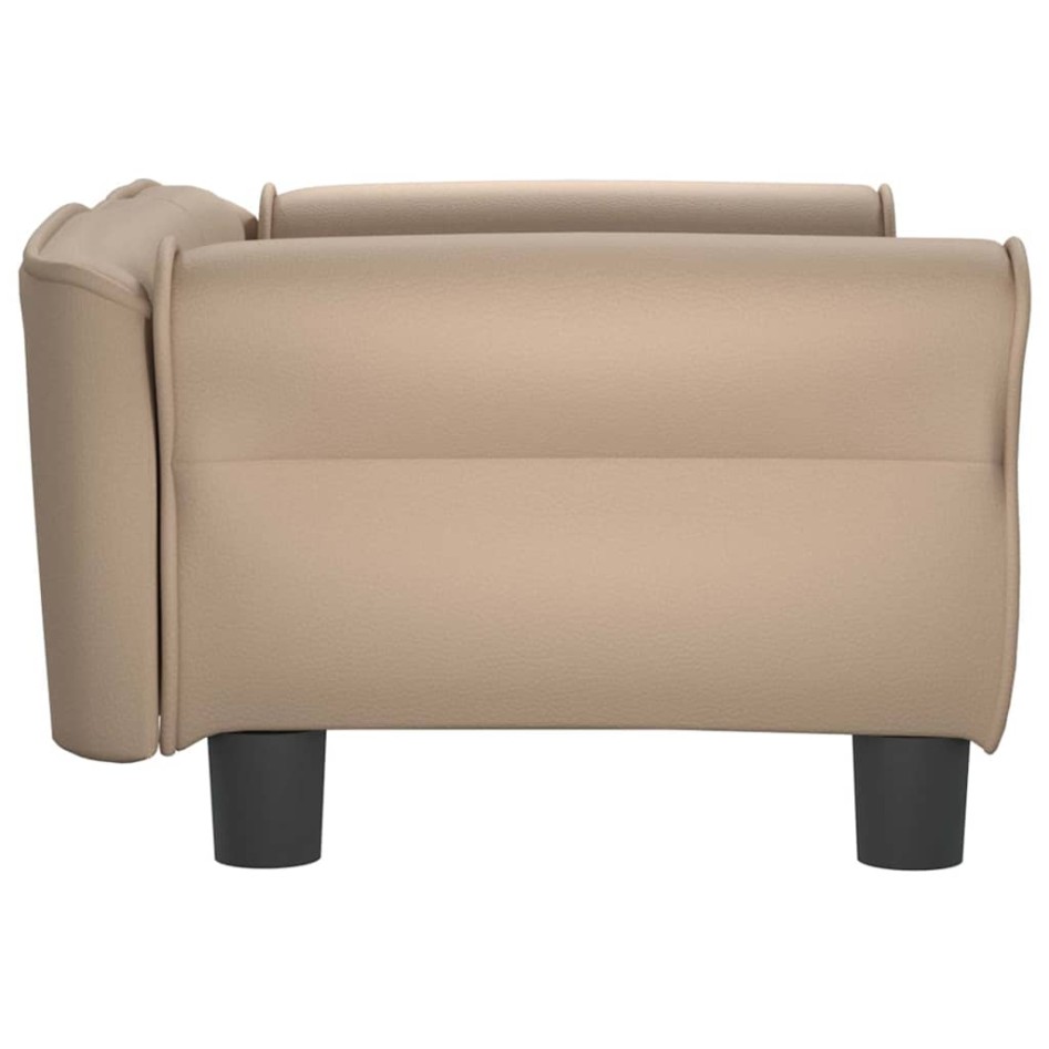 Cama para perros de cuero sintético color capuchino 70x45x30
