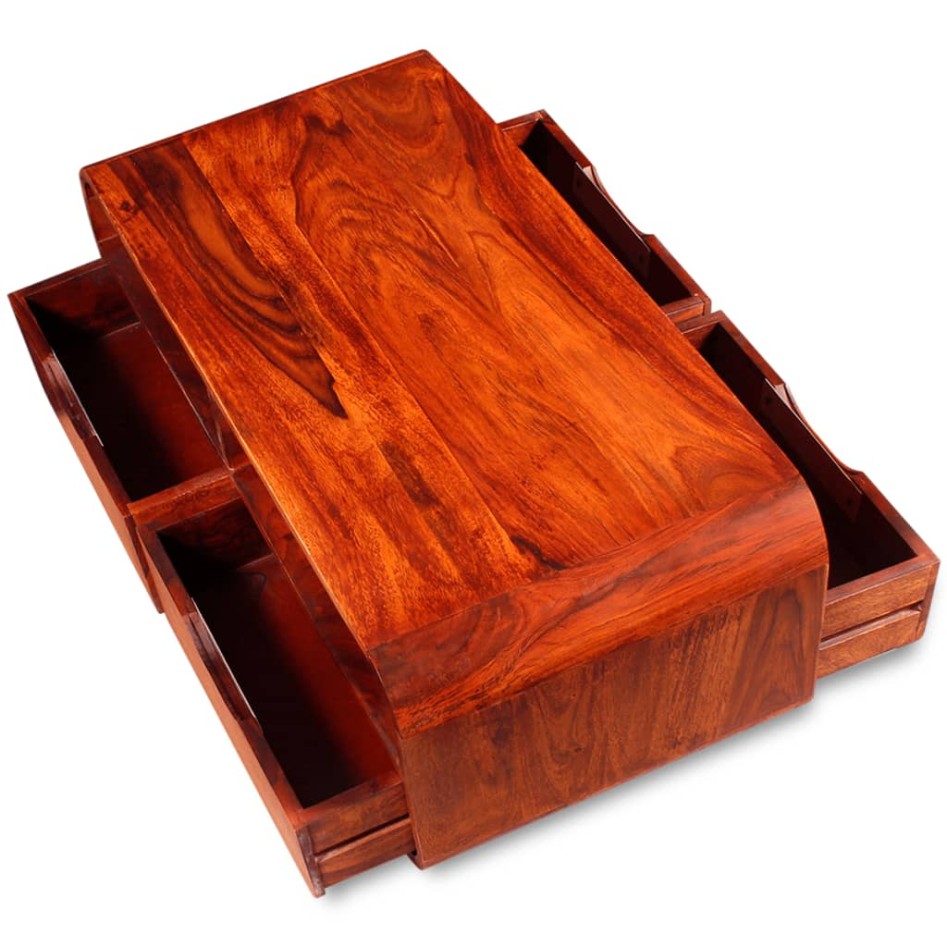 Mesa de centro de madera maciza de sheesham 90x40x35