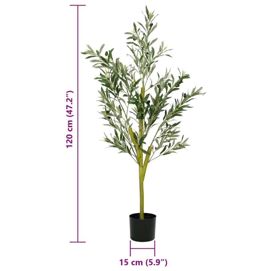 Árbol de olivo artificial con 450 hojas verde 120