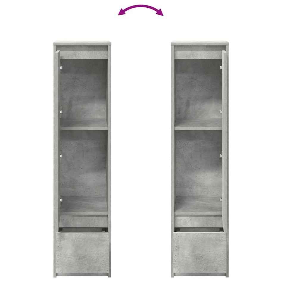 Aparador alto gris hormigón 29,5x34x119,5 cm madera