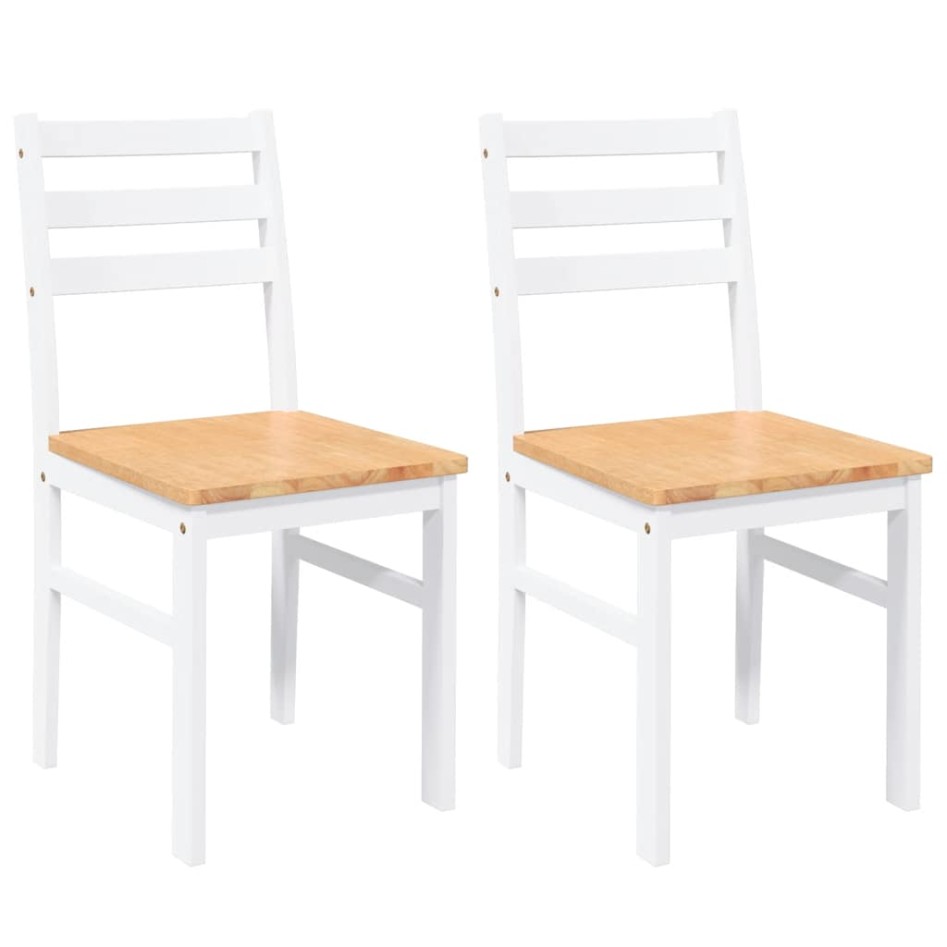 Sillas de comedor 2 unidades madera maciza de caucho