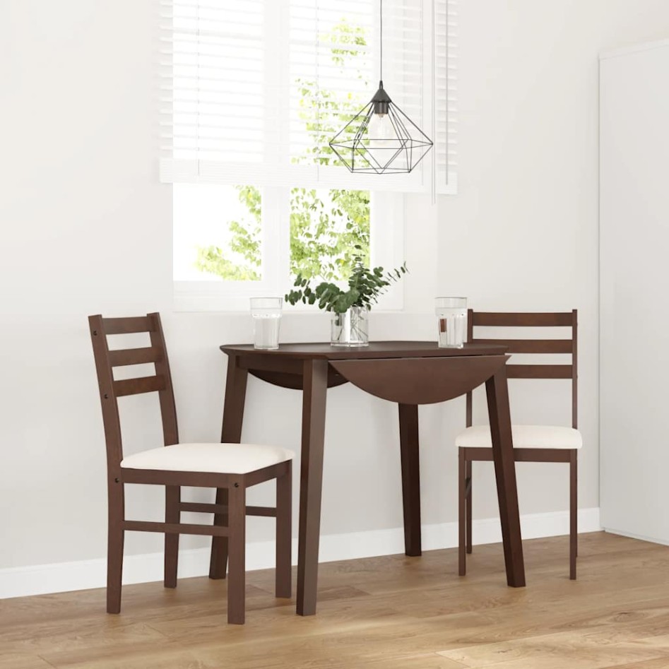 Sillas de comedor con cojines 2 uds madera maciza marrón