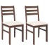 Sillas de comedor con cojines 2 uds madera maciza marrón