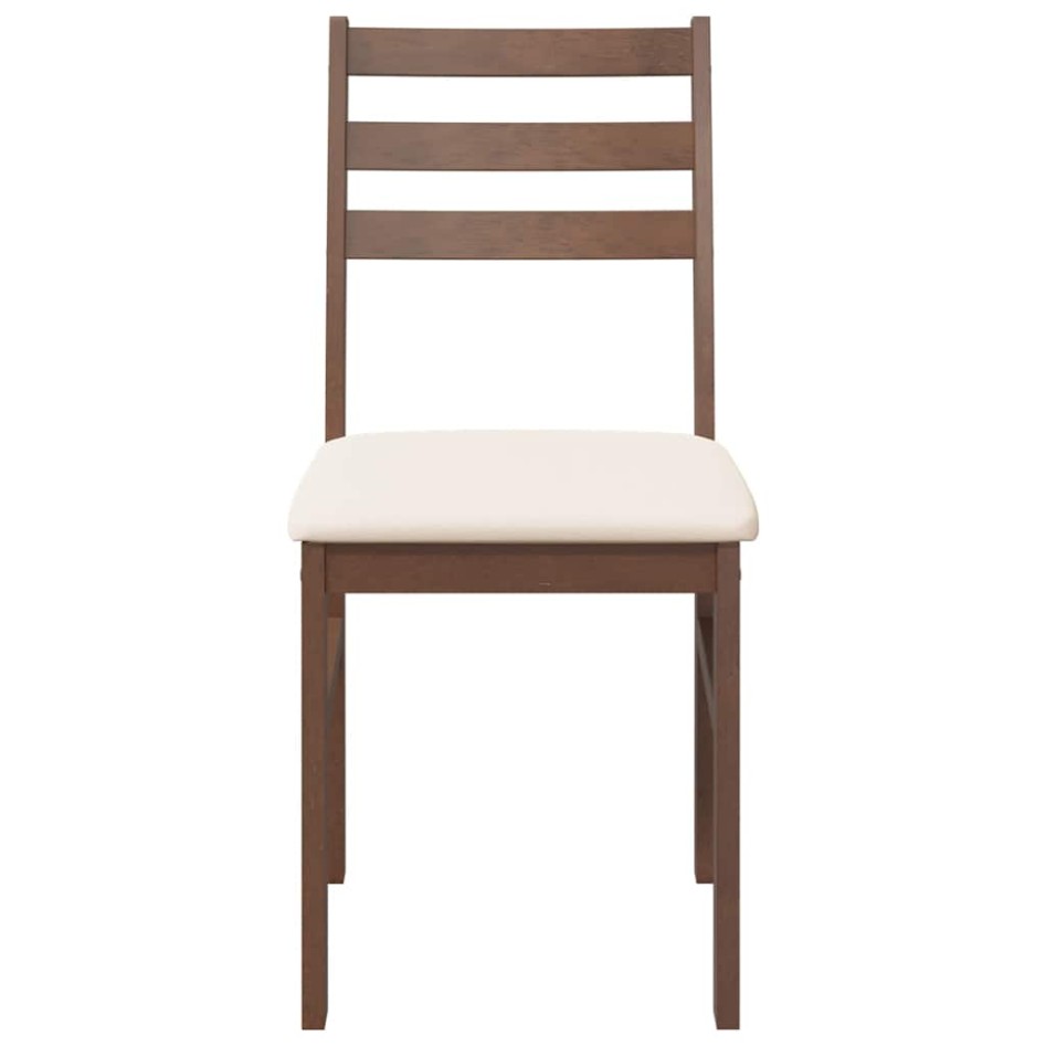Sillas de comedor con cojines 2 uds madera maciza marrón