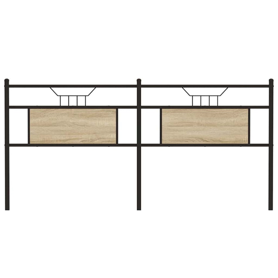 Cabecero de madera de ingeniería y acero roble Sonoma 160