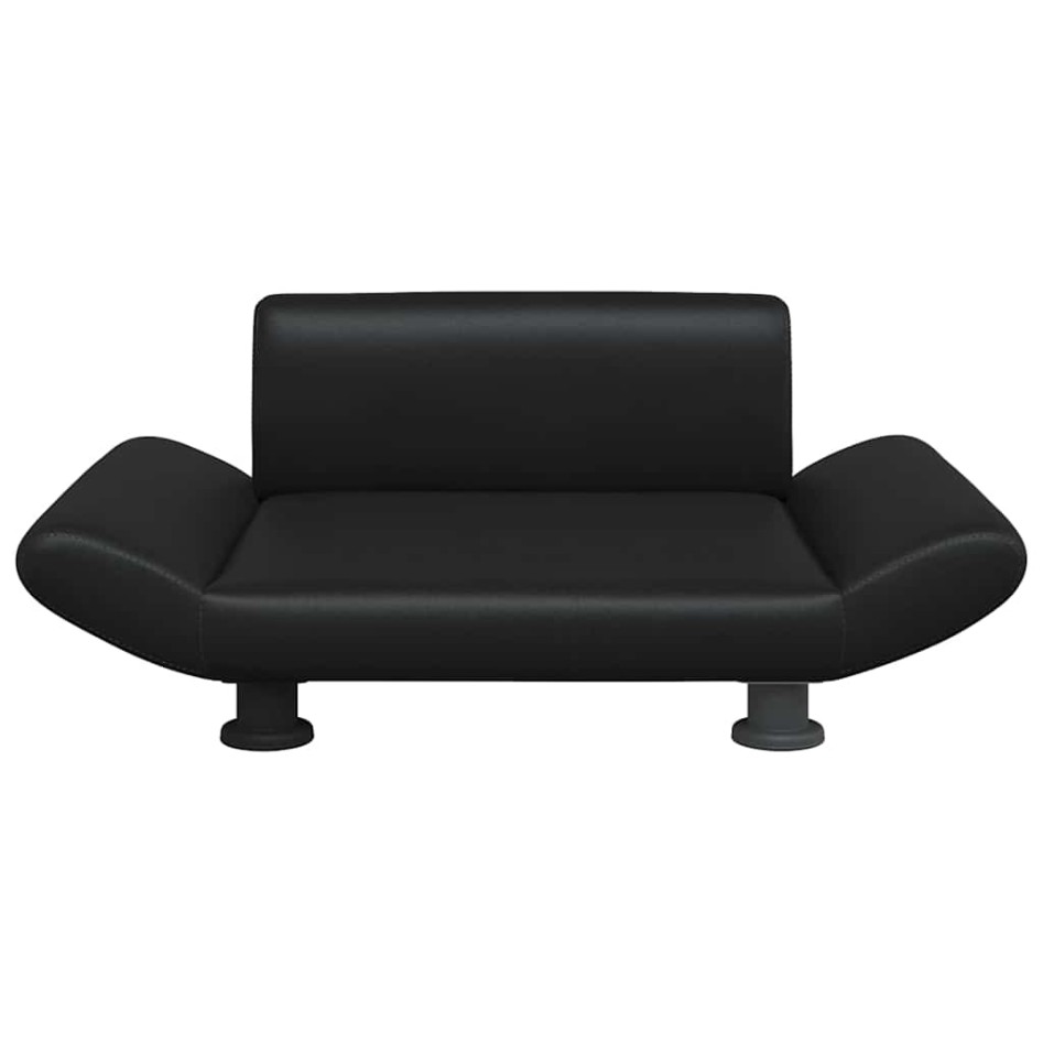 Cama para perros de cuero sintético negra 70x45x28