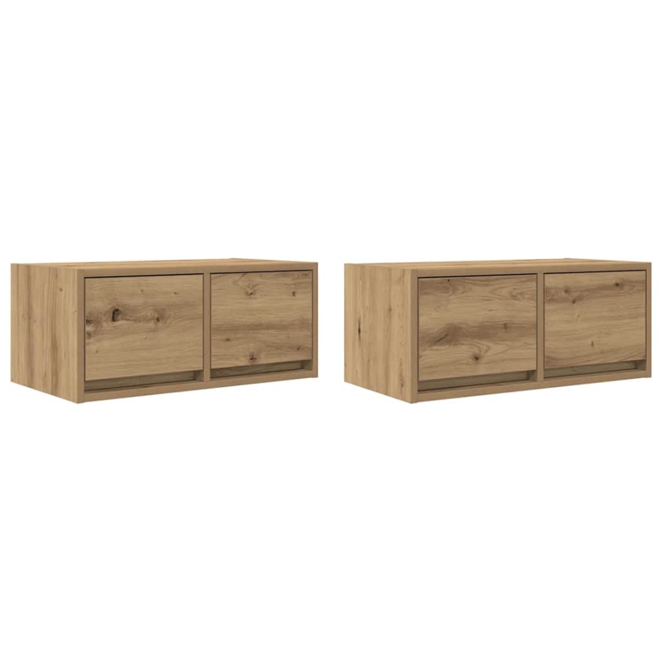 Muebles para TV 2 uds madera roble artisan 60x31x25,5