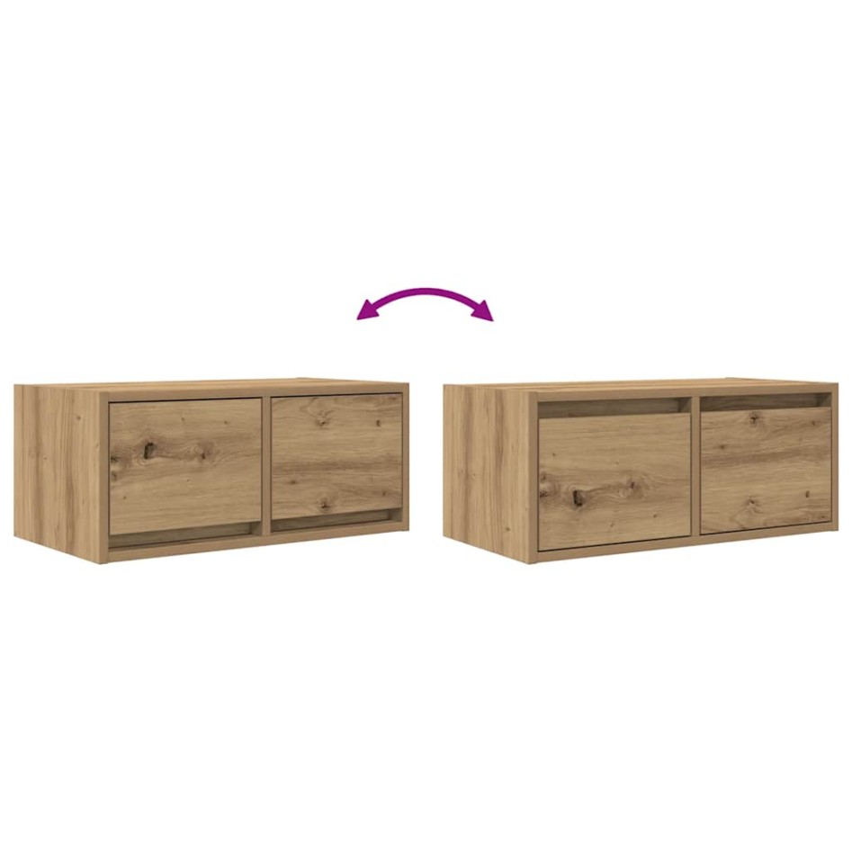 Muebles para TV 2 uds madera roble artisan 60x31x25,5