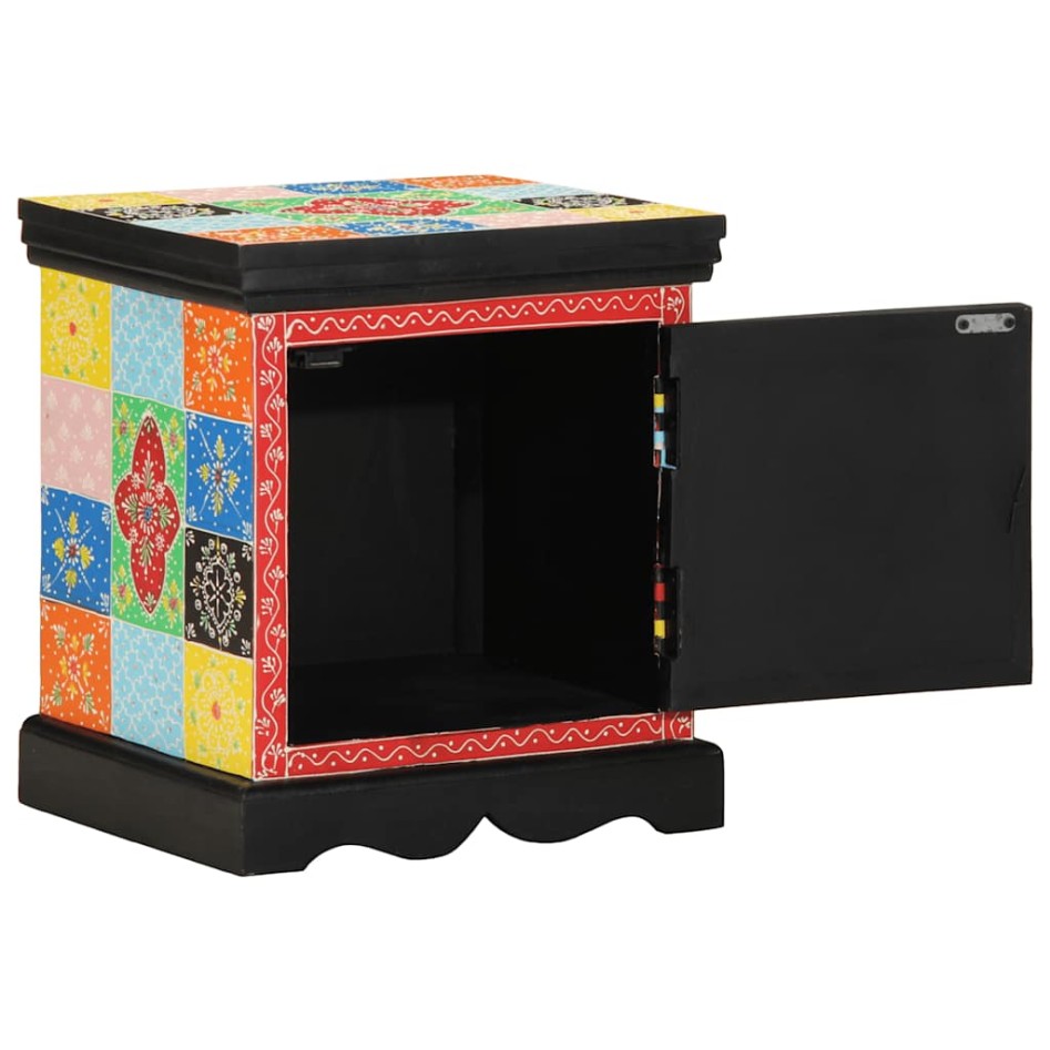 Mesilla de noche multicolor 40x35x45 cm madera maciza