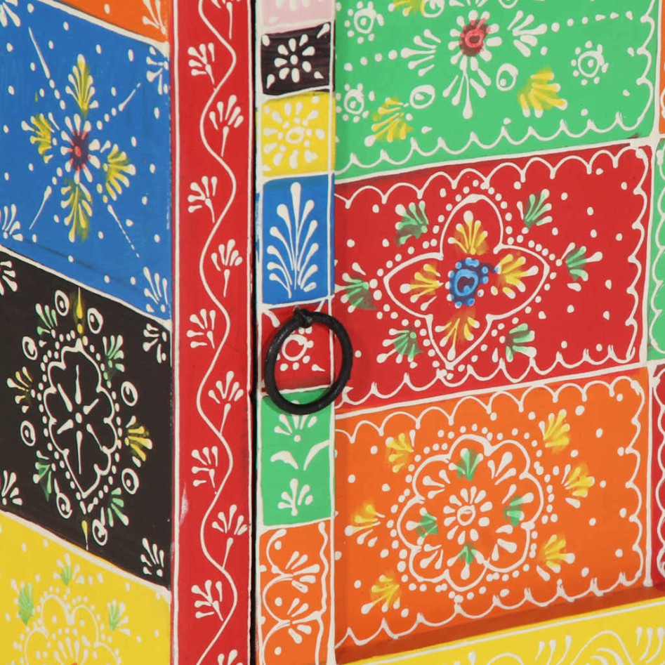 Mesilla de noche multicolor 40x35x45 cm madera maciza