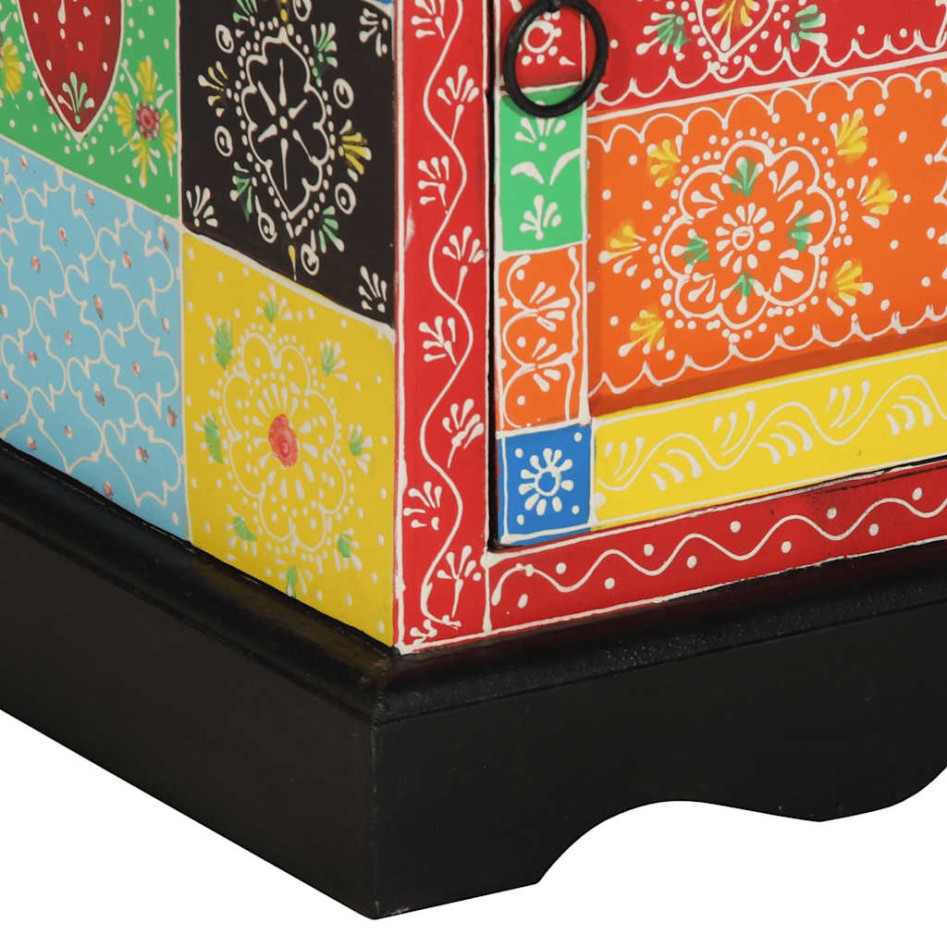 Mesilla de noche multicolor 40x35x45 cm madera maciza