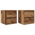 Mesillas de noche de pared 2 uds madera vieja 38x34x40