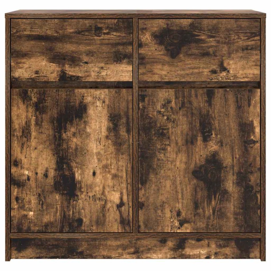 Aparador con cajón roble ahumado 80x34x76 cm madera