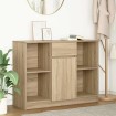 Aparador con cajón roble Sonoma 101x35x76 cm madera ingeniería