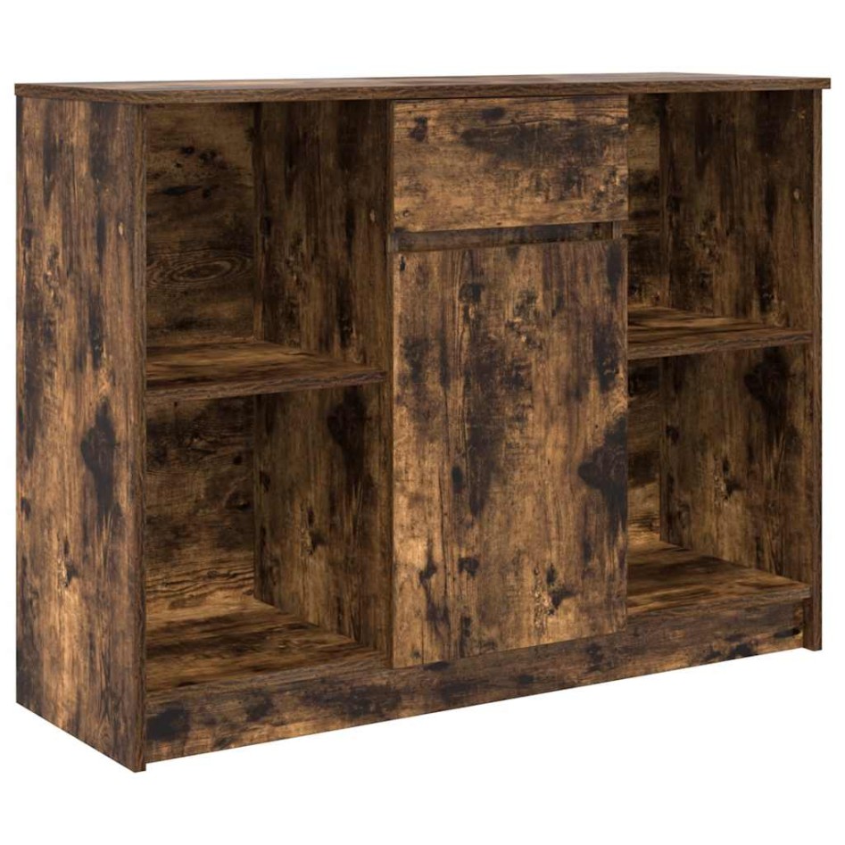 Aparador con cajón roble ahumado 101x35x76 cm madera