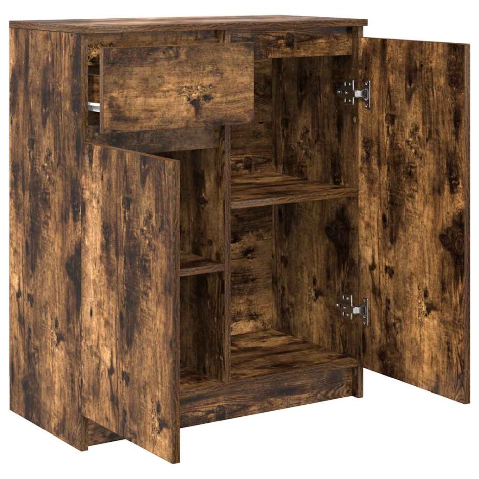 Aparador con cajón roble ahumado 71x35x84 cm madera