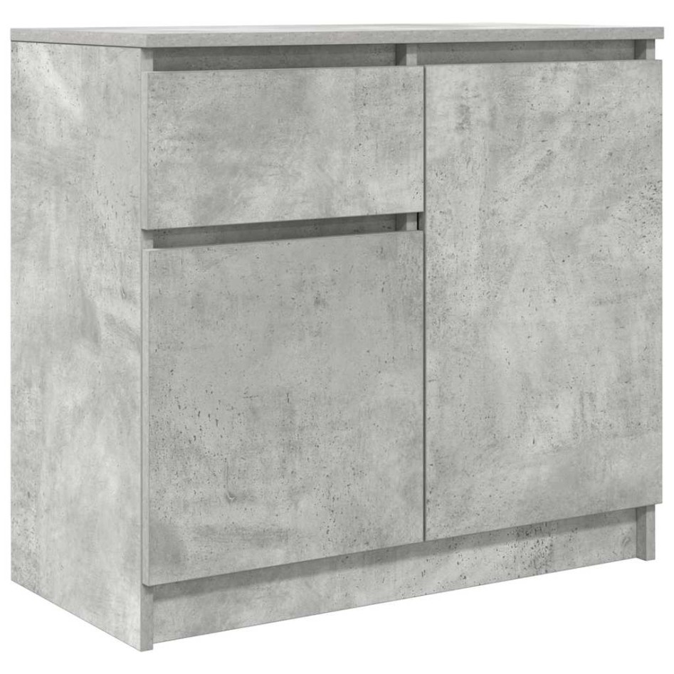 Aparador con cajón gris hormigón 71x35x65 cm madera