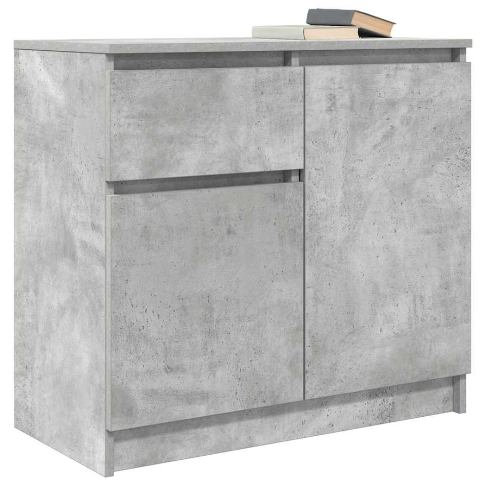 Aparador con cajón gris hormigón 71x35x65 cm madera