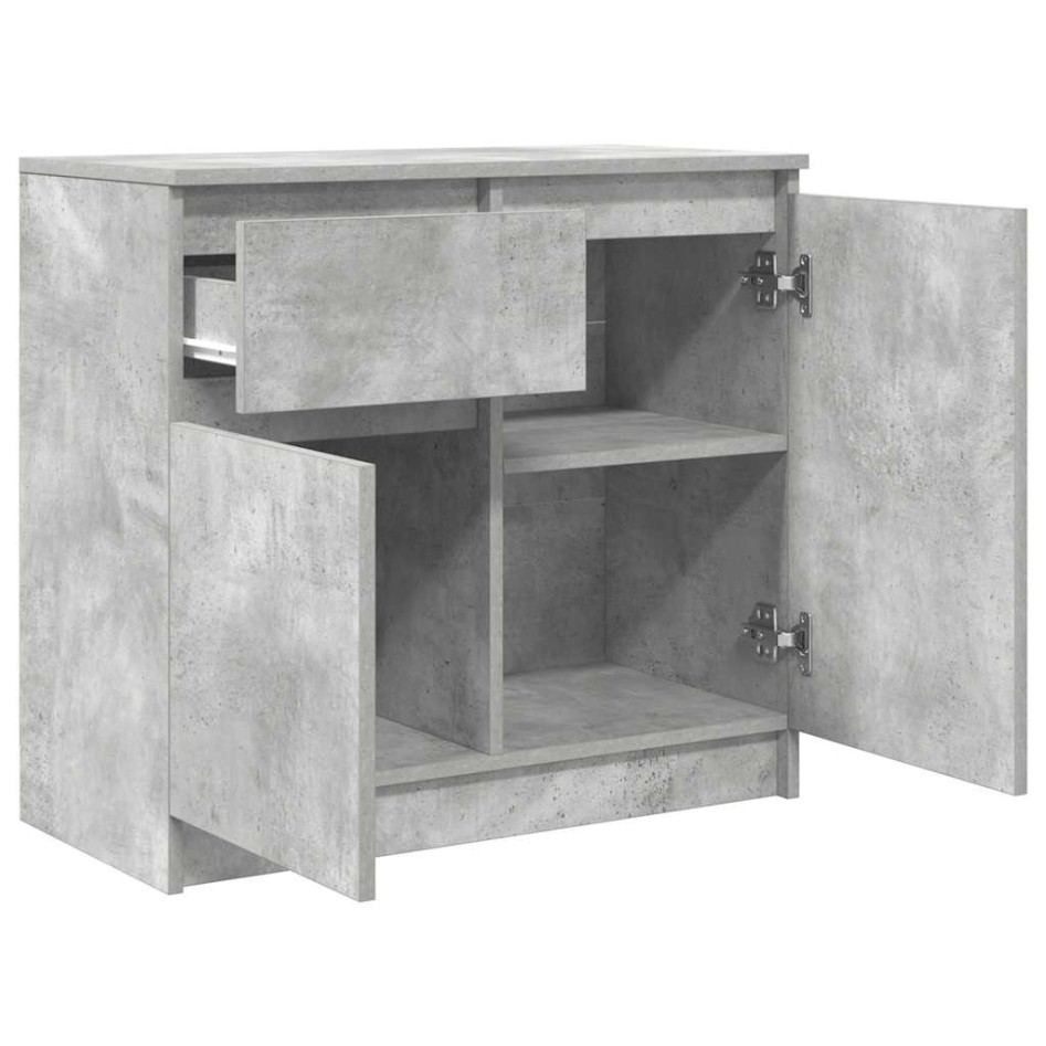 Aparador con cajón gris hormigón 71x35x65 cm madera
