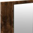 Armario de baño con espejo y luz LED roble ahumado 100x12x45