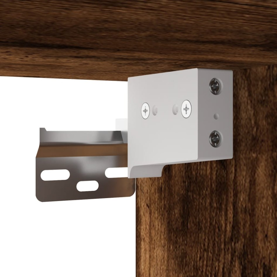 Armario de baño con espejo y luz LED roble ahumado 100x12x45